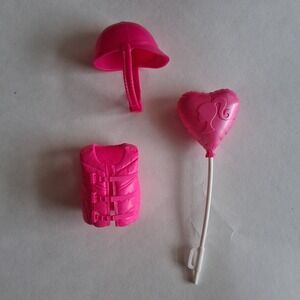 Barbie Hot Pink Balloon, Helmet, and Life Vest Set for Dolls‎ 3 PC Mattel